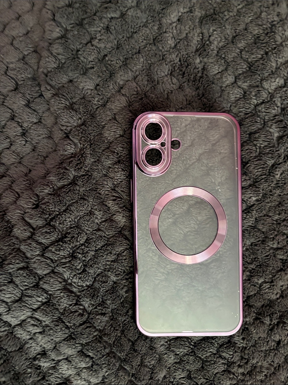 Amazon Clear Phone Case with Purple Metallic MagRing